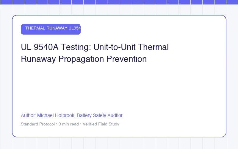 UL 9540A Testing: Unit-to-Unit Thermal Runaway Propagation Prevention