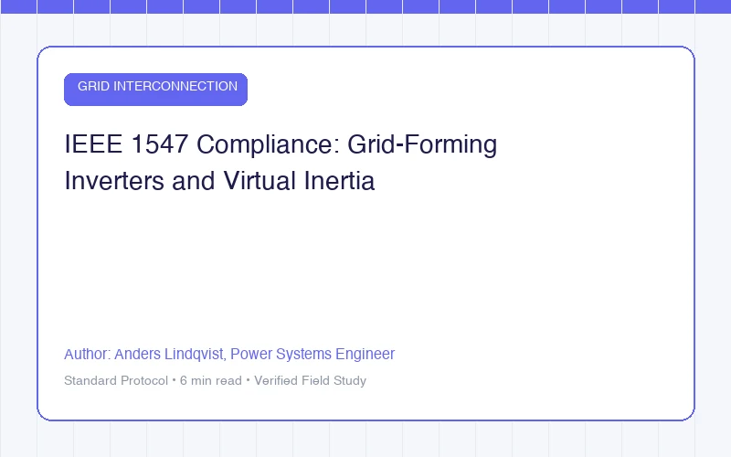 IEEE 1547 Compliance: Grid-Forming Inverters and Virtual Inertia